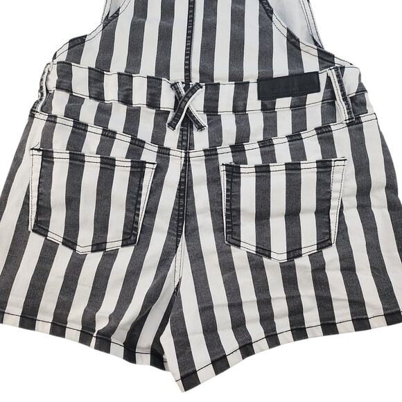 Striped Overall Romper Womens Medium Black White Beetlejuice Referee Conductor - Picture 10 of 16